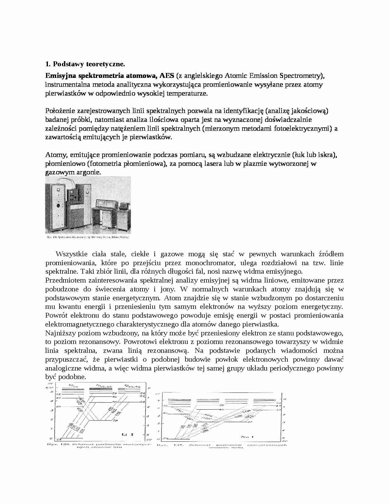 Emisyjna spektrometria atomowa - omówienie - strona 1