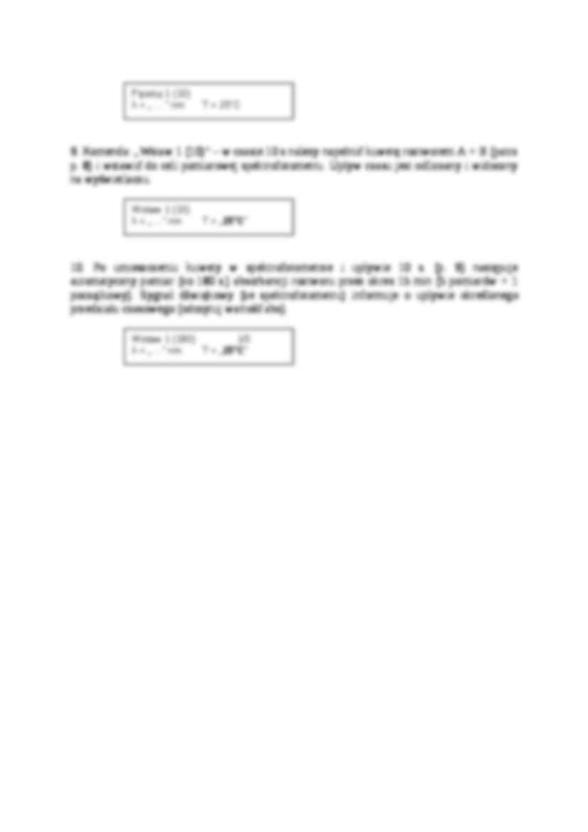 Procedura obsługi spektrofotometru w ćwiczeniu - omówienie - strona 3
