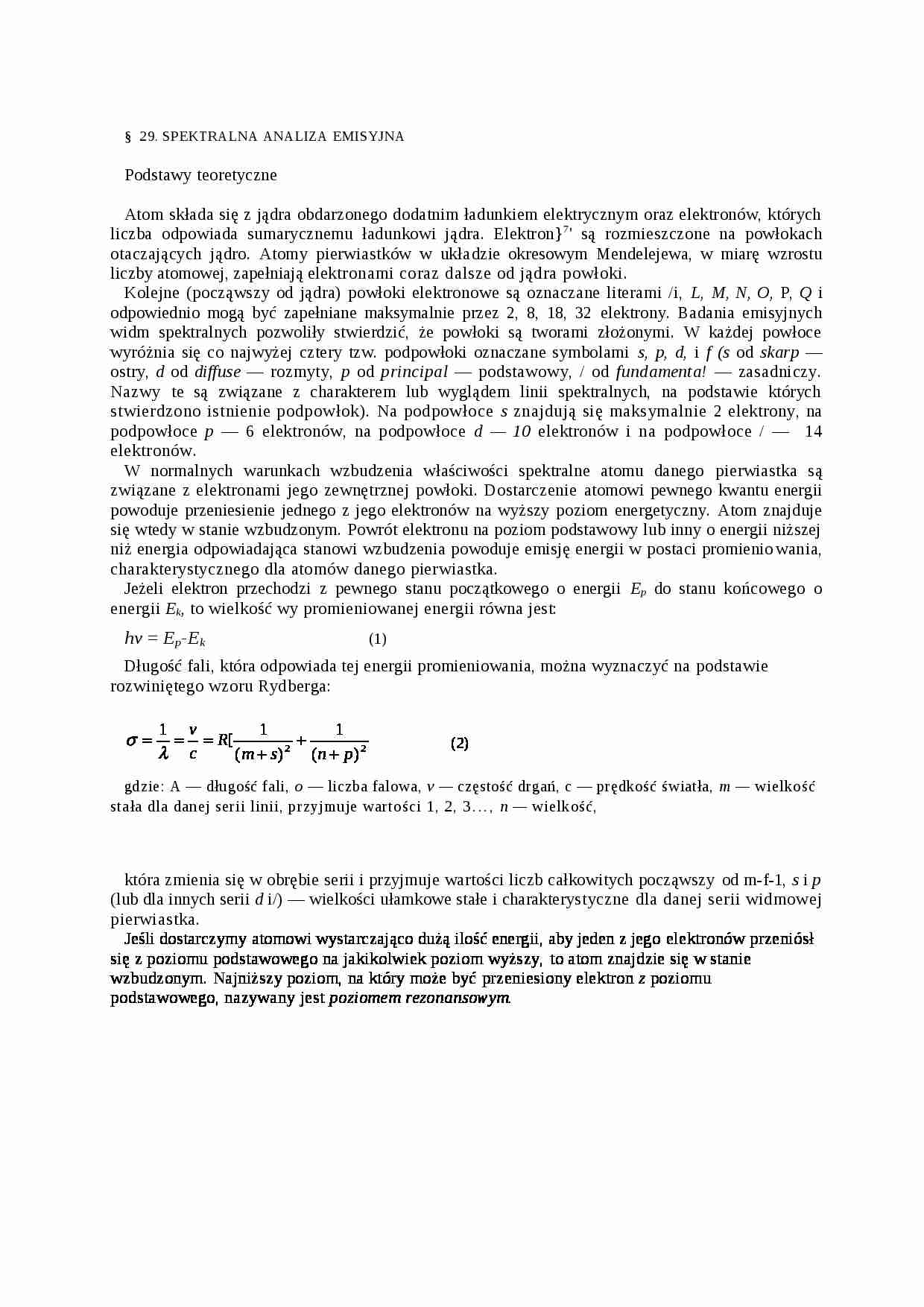 Spektralna analiza emisyjna - omówienie - strona 1