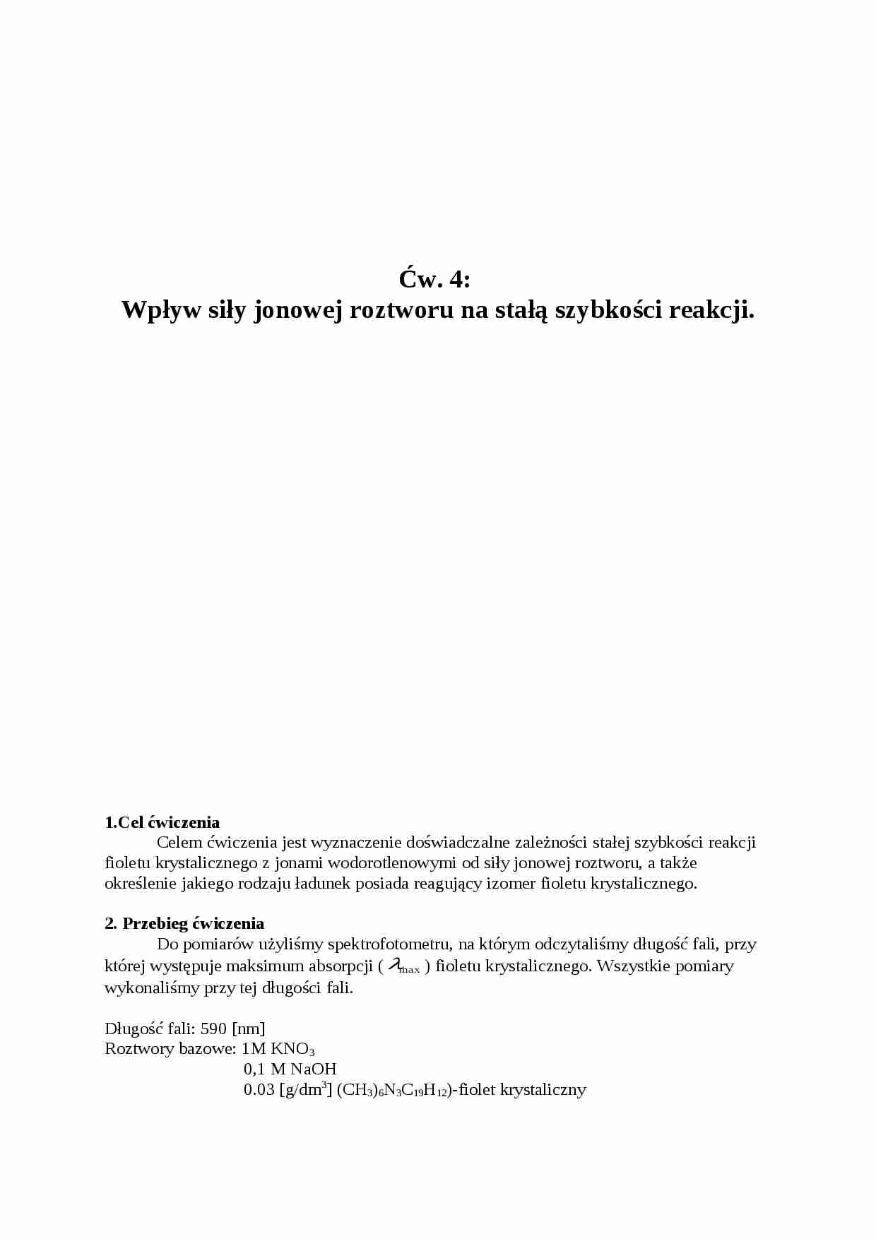 Wpływ siły jonowej - omówienie - strona 1