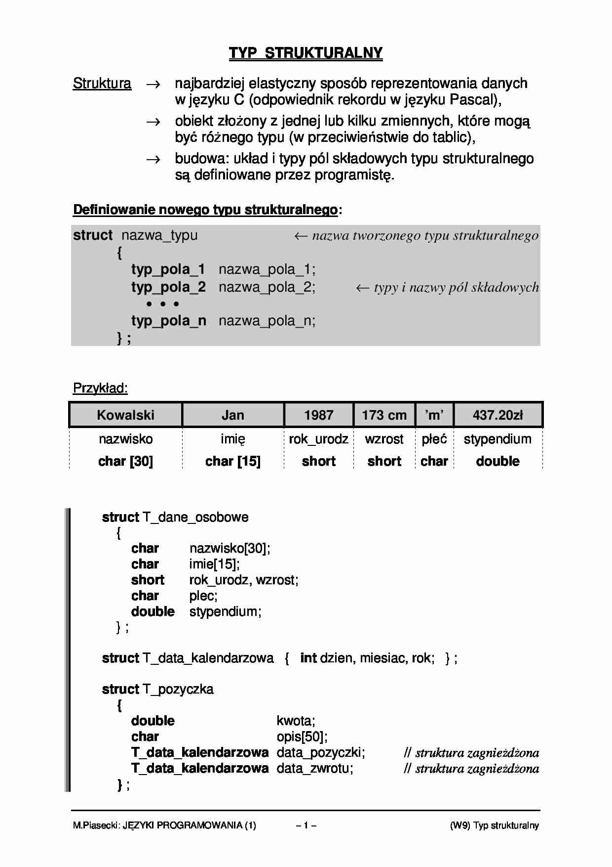 Wykład (7) - Zmienna wskaźnikowa - strona 1