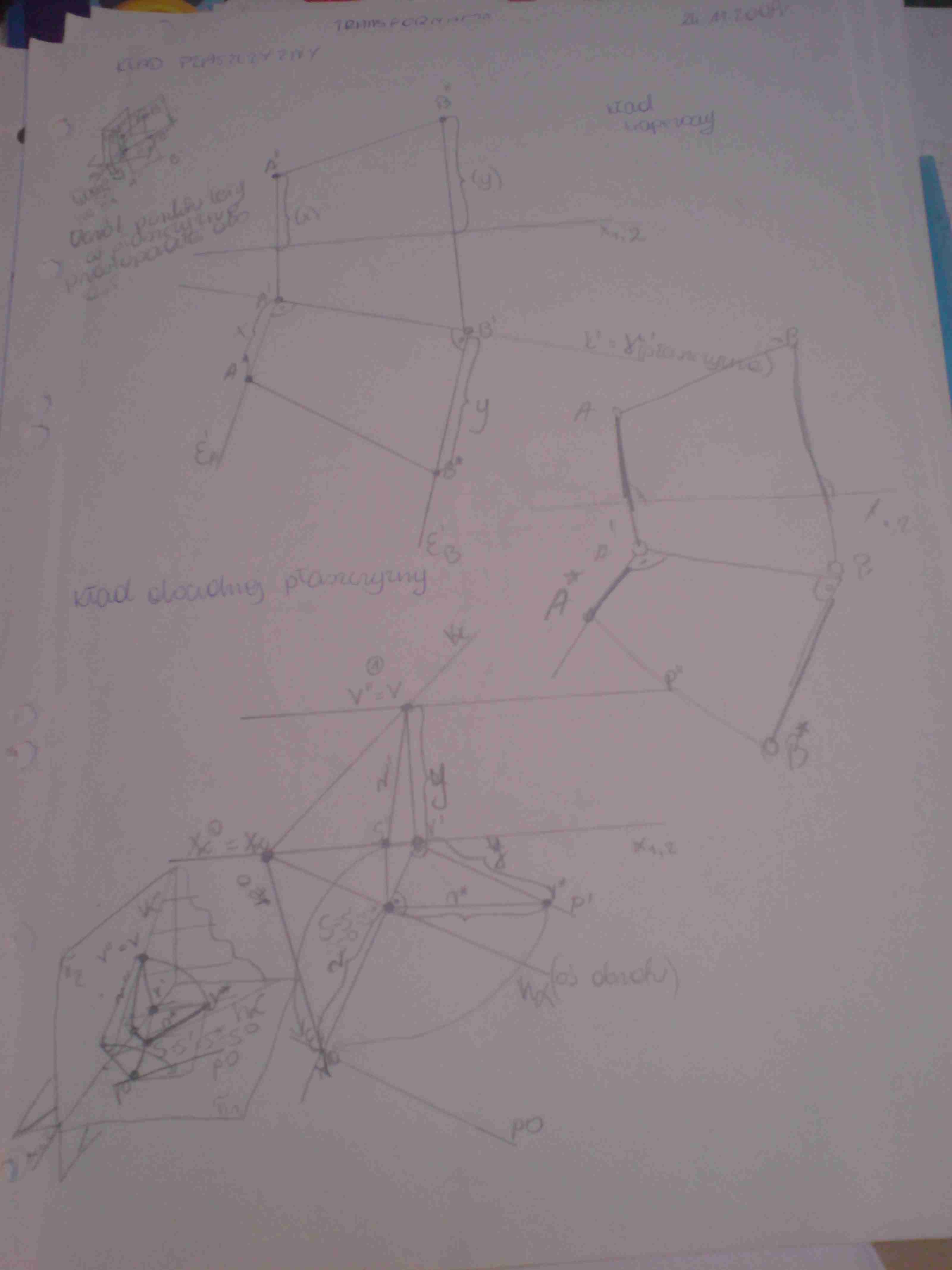Kład płaszczyzny i dowolnej płaszczyzny, ĆWICZENIA - strona 1
