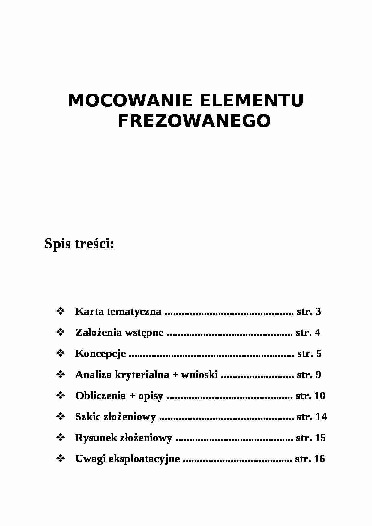 Mocowanie elementu frezowanego - strona 1