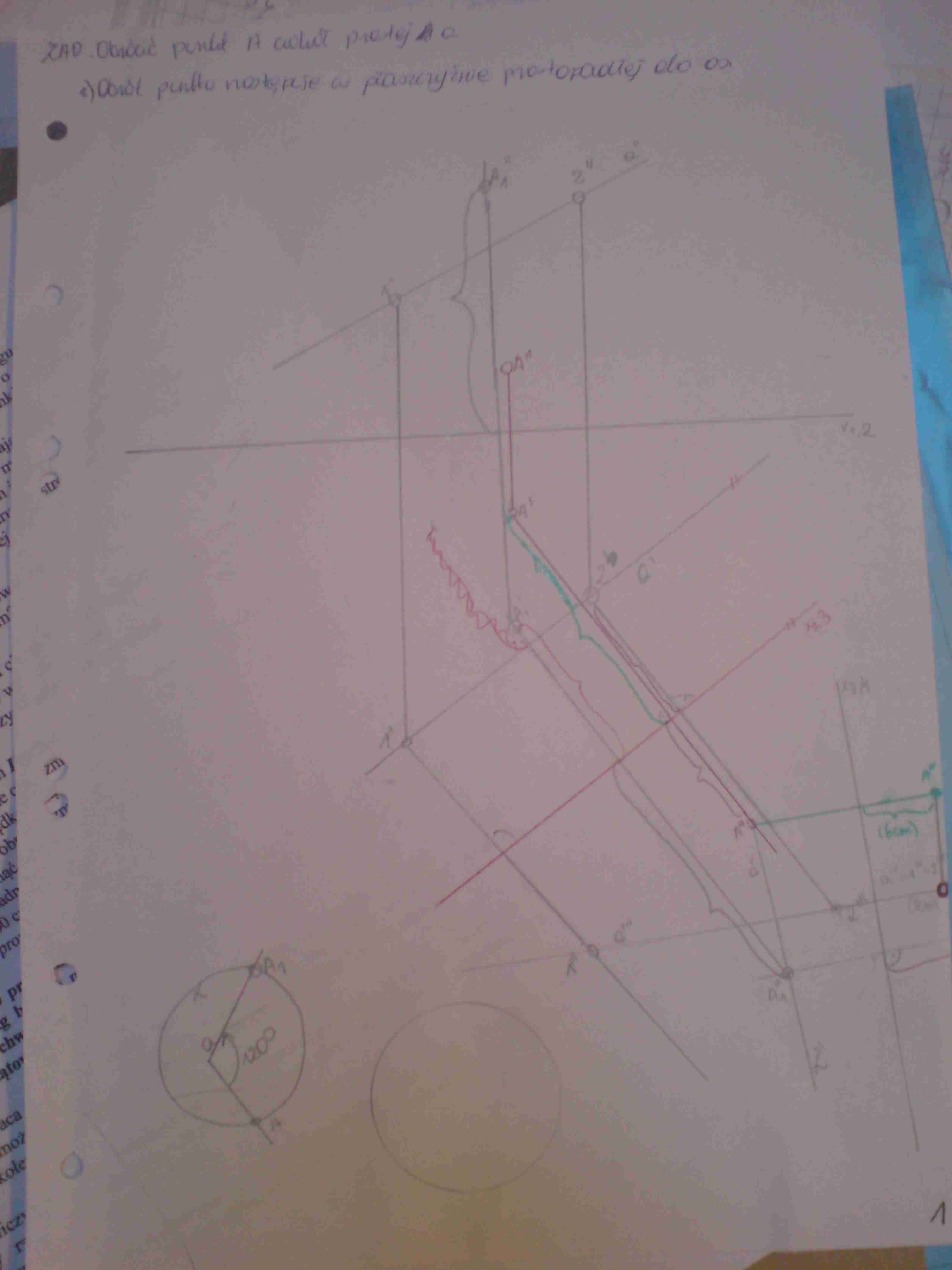 Obrót punktu wokół prostej, CWICZENIA - strona 1