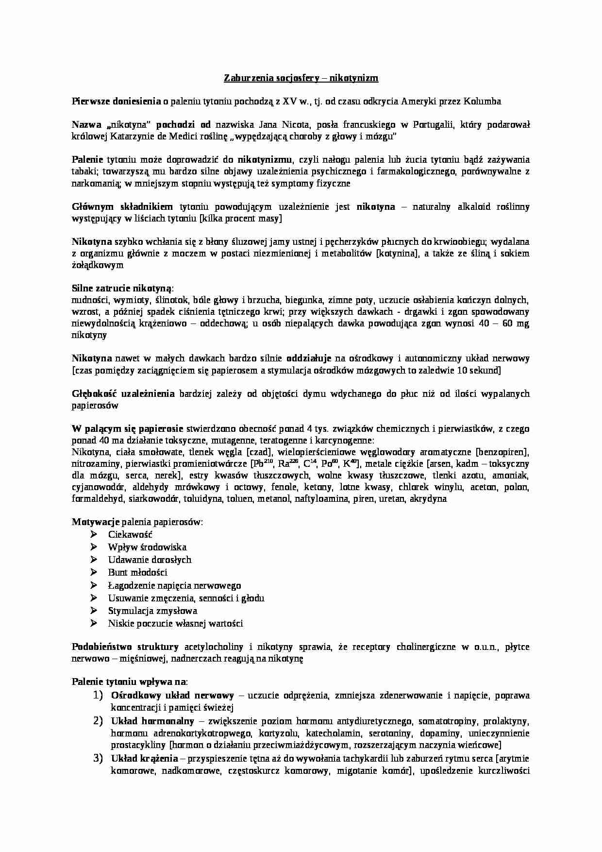 Zaburzenia socjosfery - nikotynizm - Aldehyd mrówkowy - strona 1
