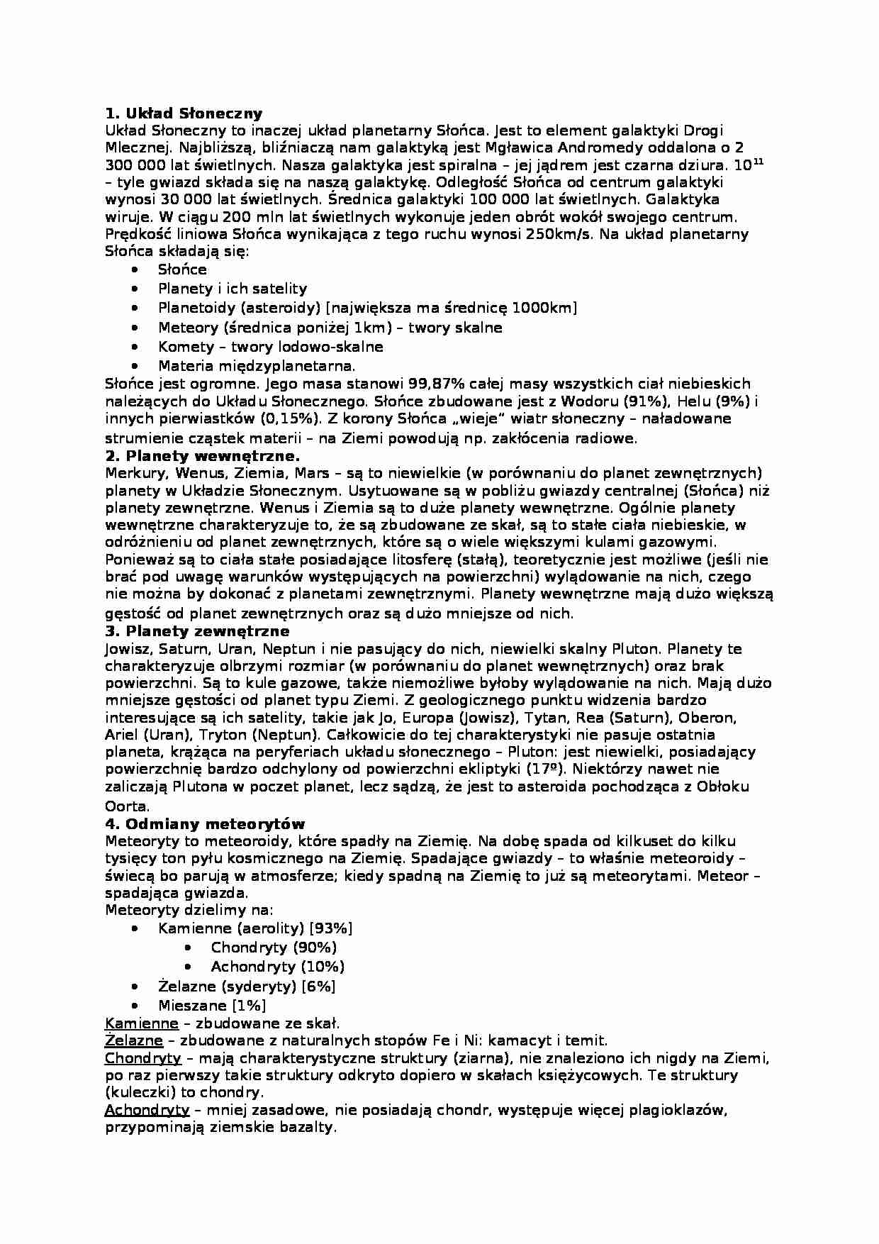 Układ Słoneczny - omówienie - strona 1