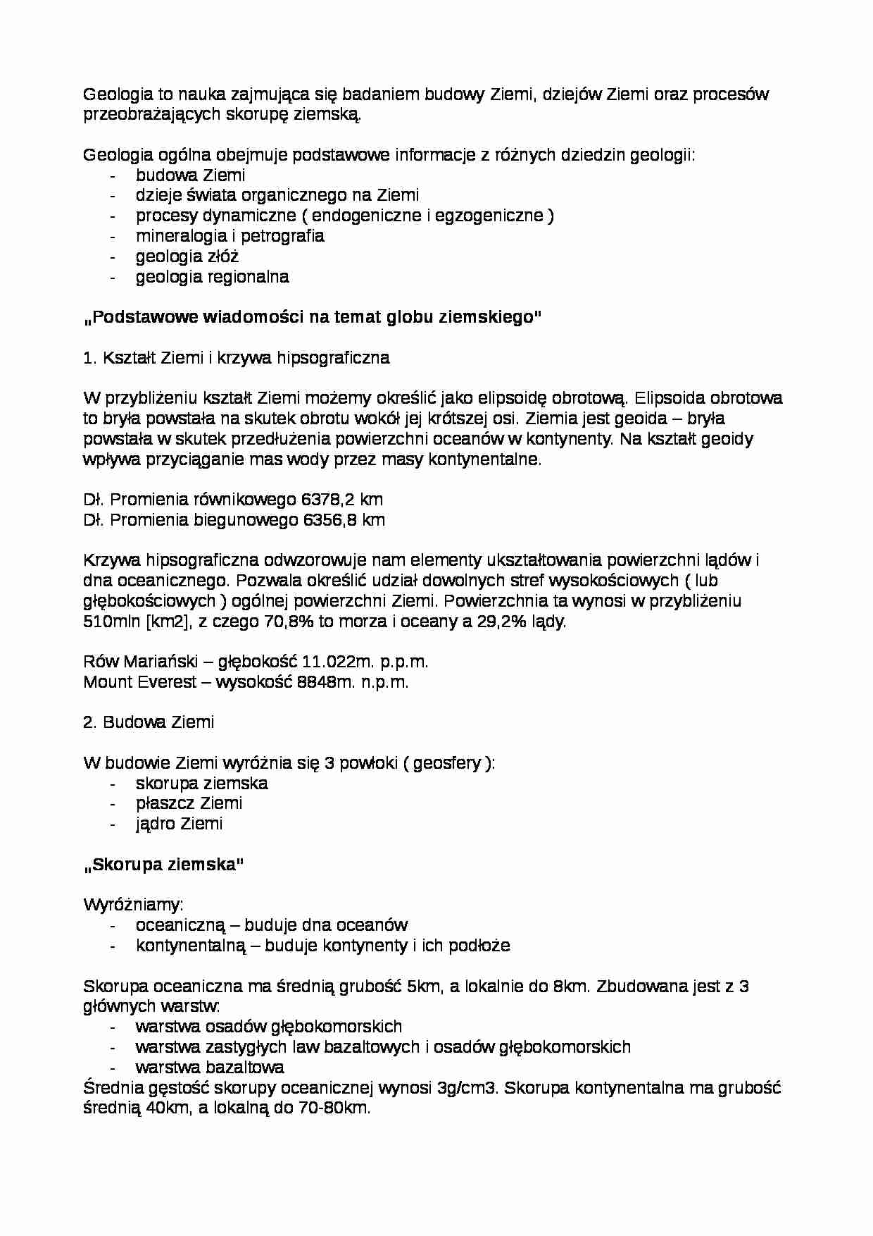 Geologia - wykład - strona 1