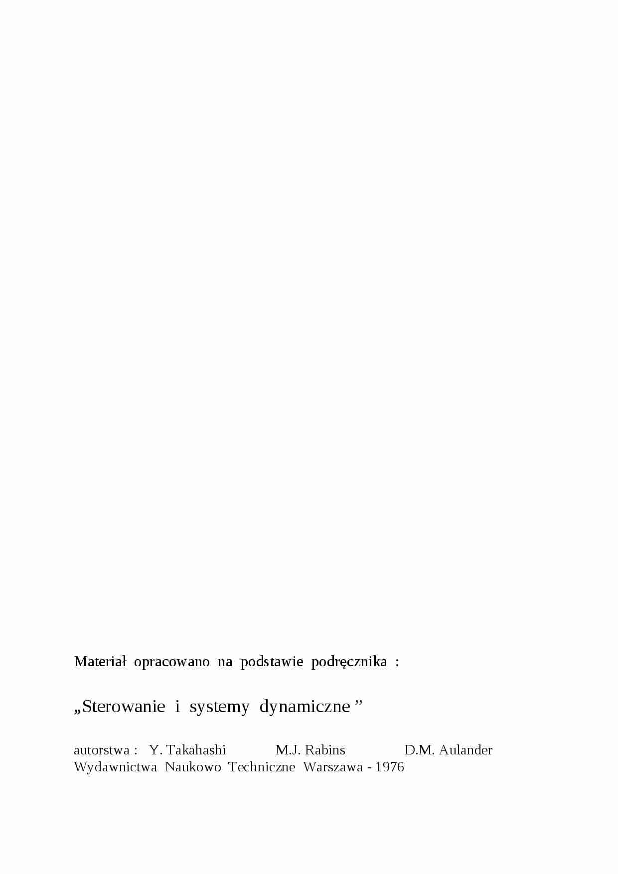 Modelowanie układów technicznych - omówienie - strona 1