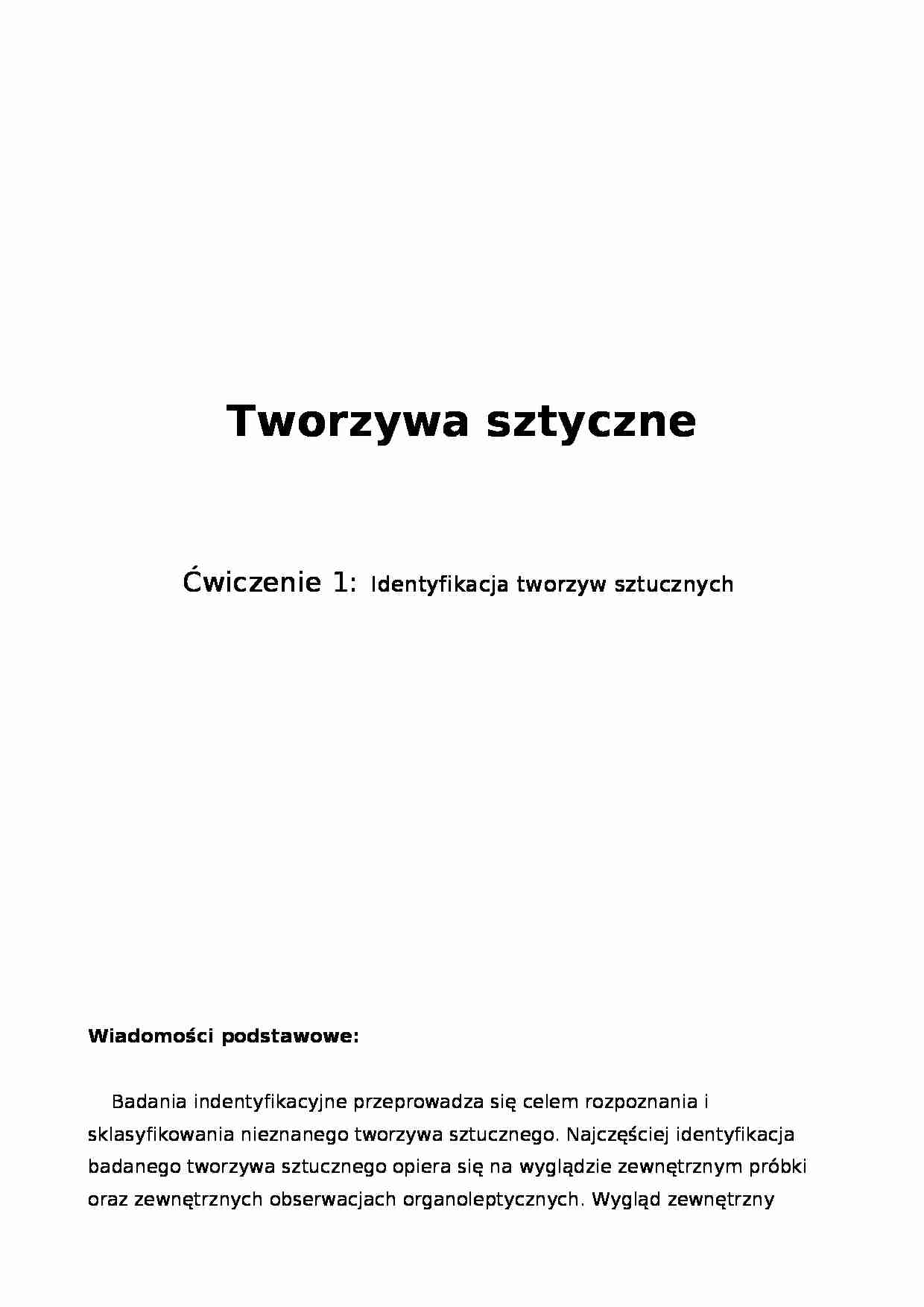 Indentyfikacja tworzyw sztucznych - omówienie - strona 1