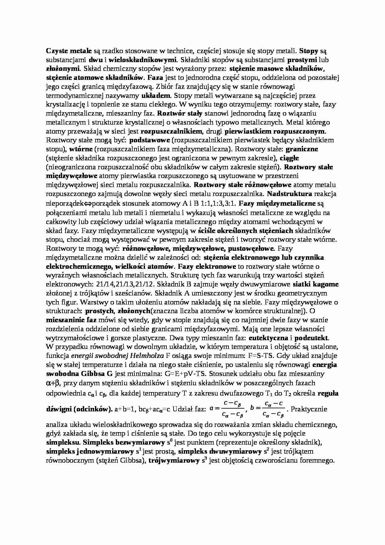 Metaloznawstwo - wykład - strona 1