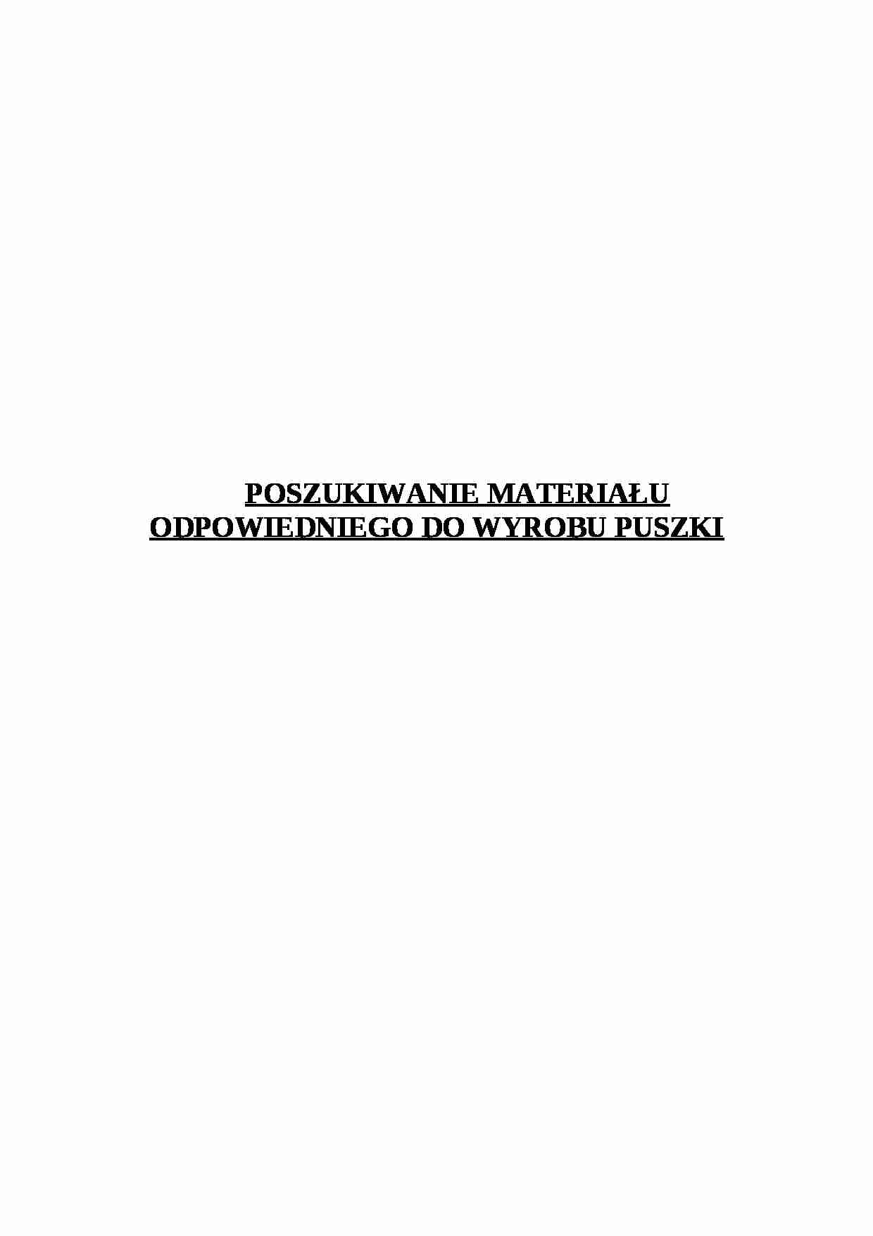 Poszukiwanie materiału potrzebnego do wyrobu puszki - omówienie - strona 1