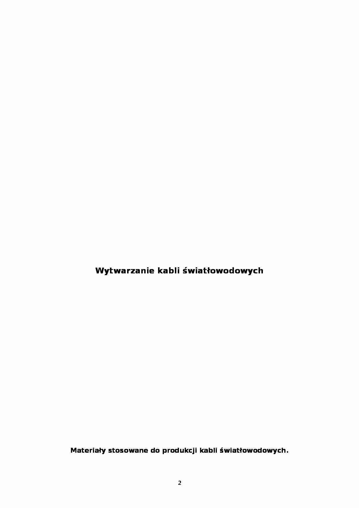 Wytwarzanie kabli światłowodowych - strona 1