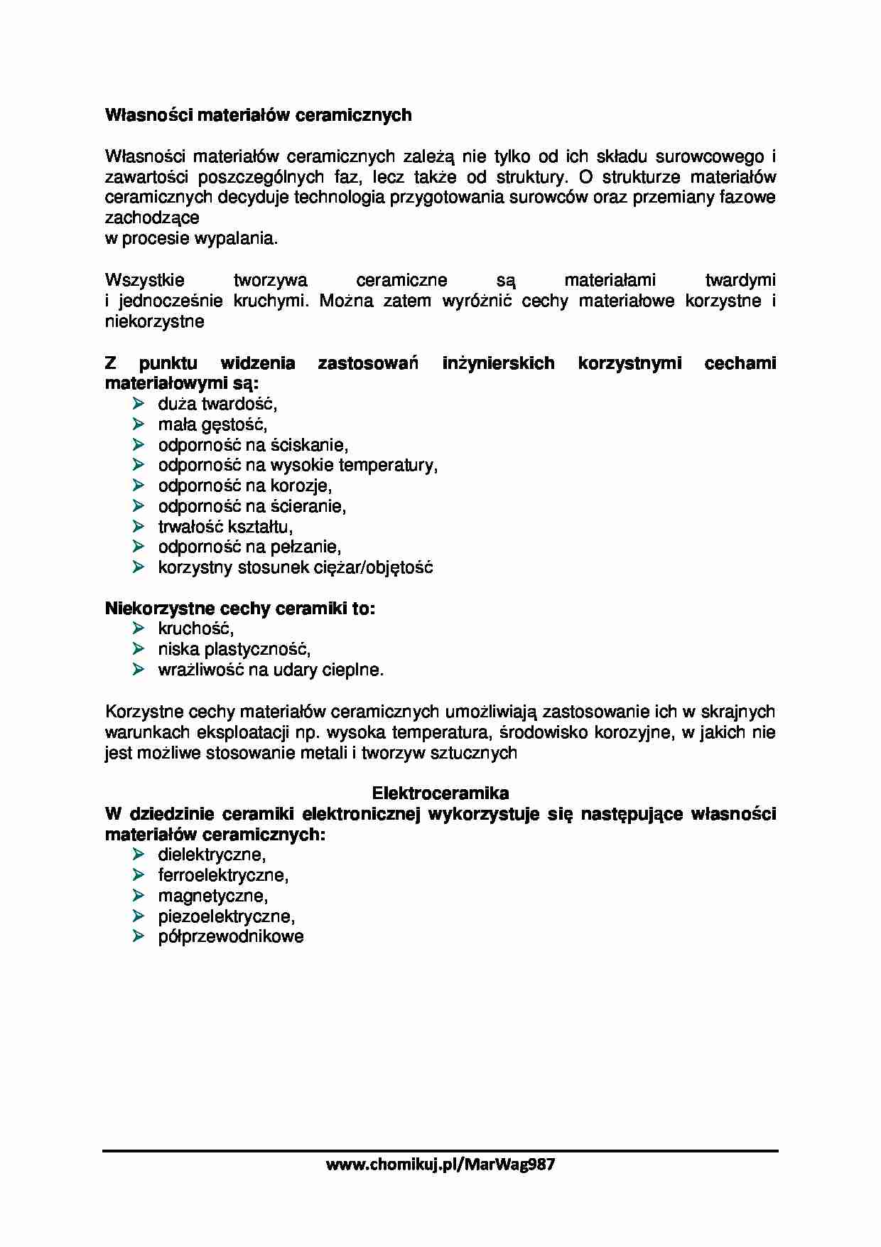 Własności materiałów ceramicznych - strona 1