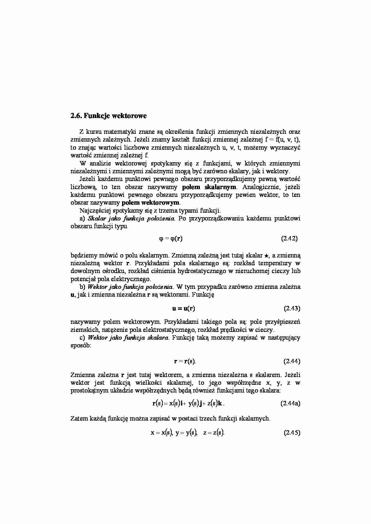 Funkcje wektorowe - wykład - strona 1