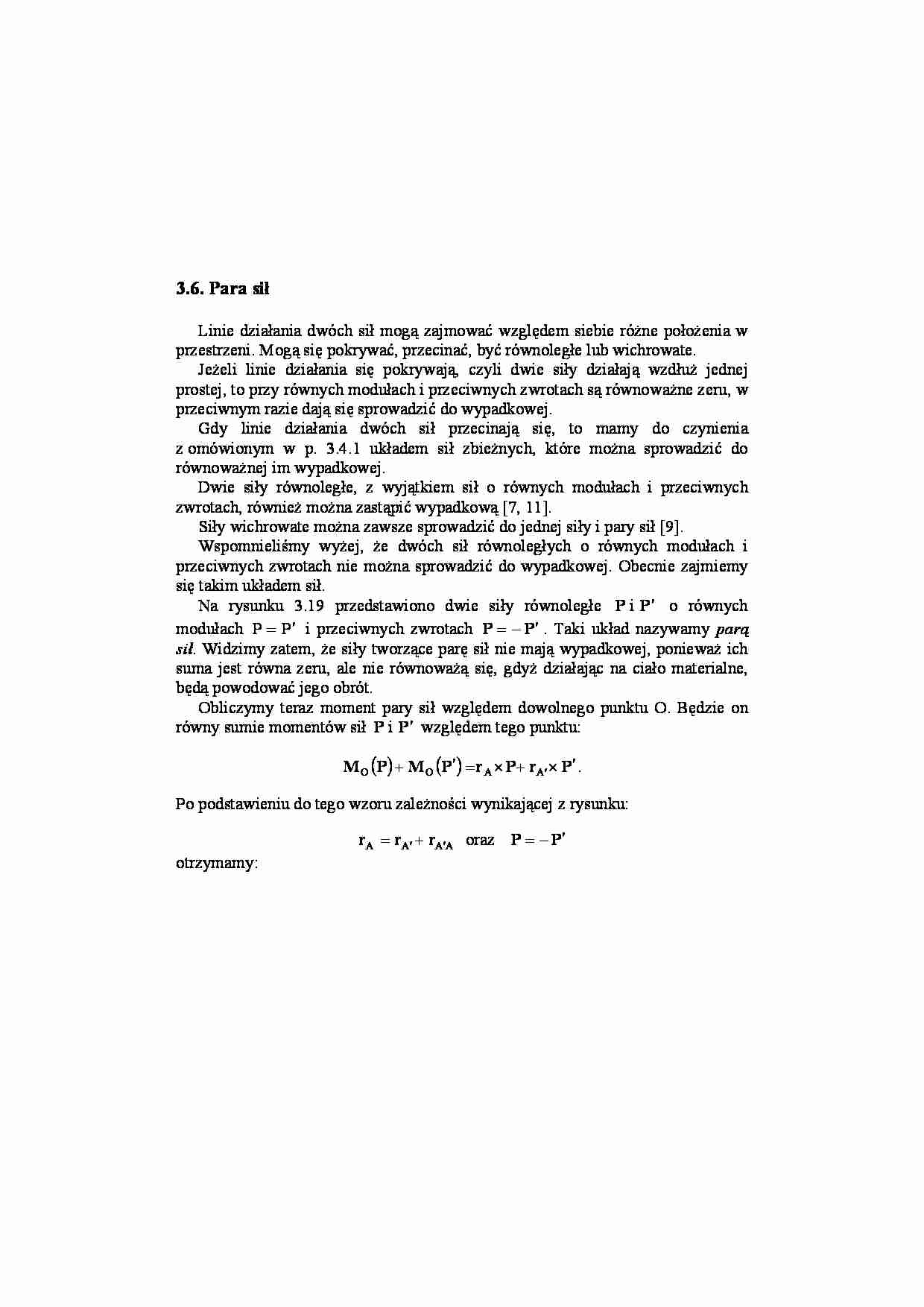 Para sił - omówienie - strona 1