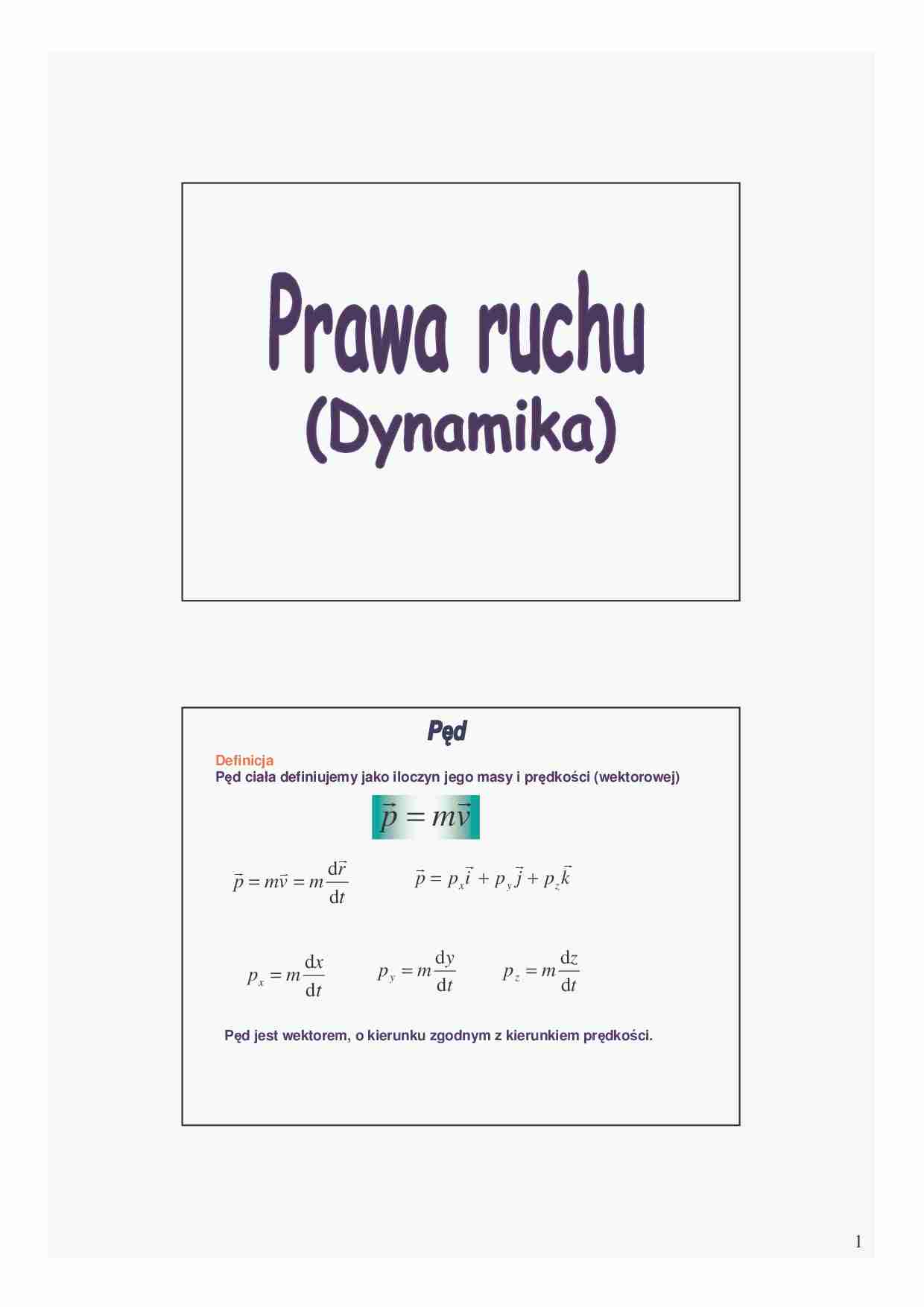 Prawa ruchu - definicja - strona 1
