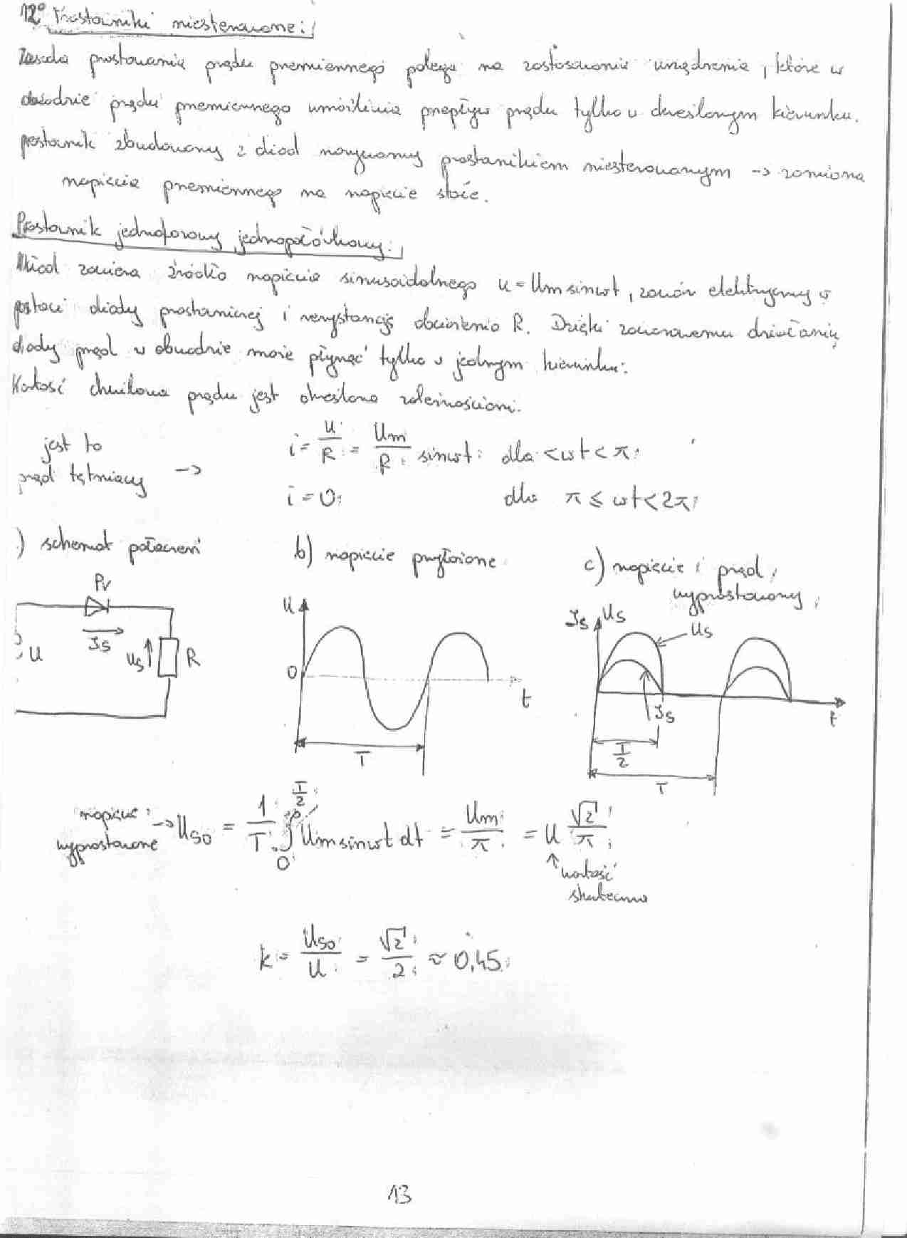 prostowniki niesterowane, wykład - strona 1
