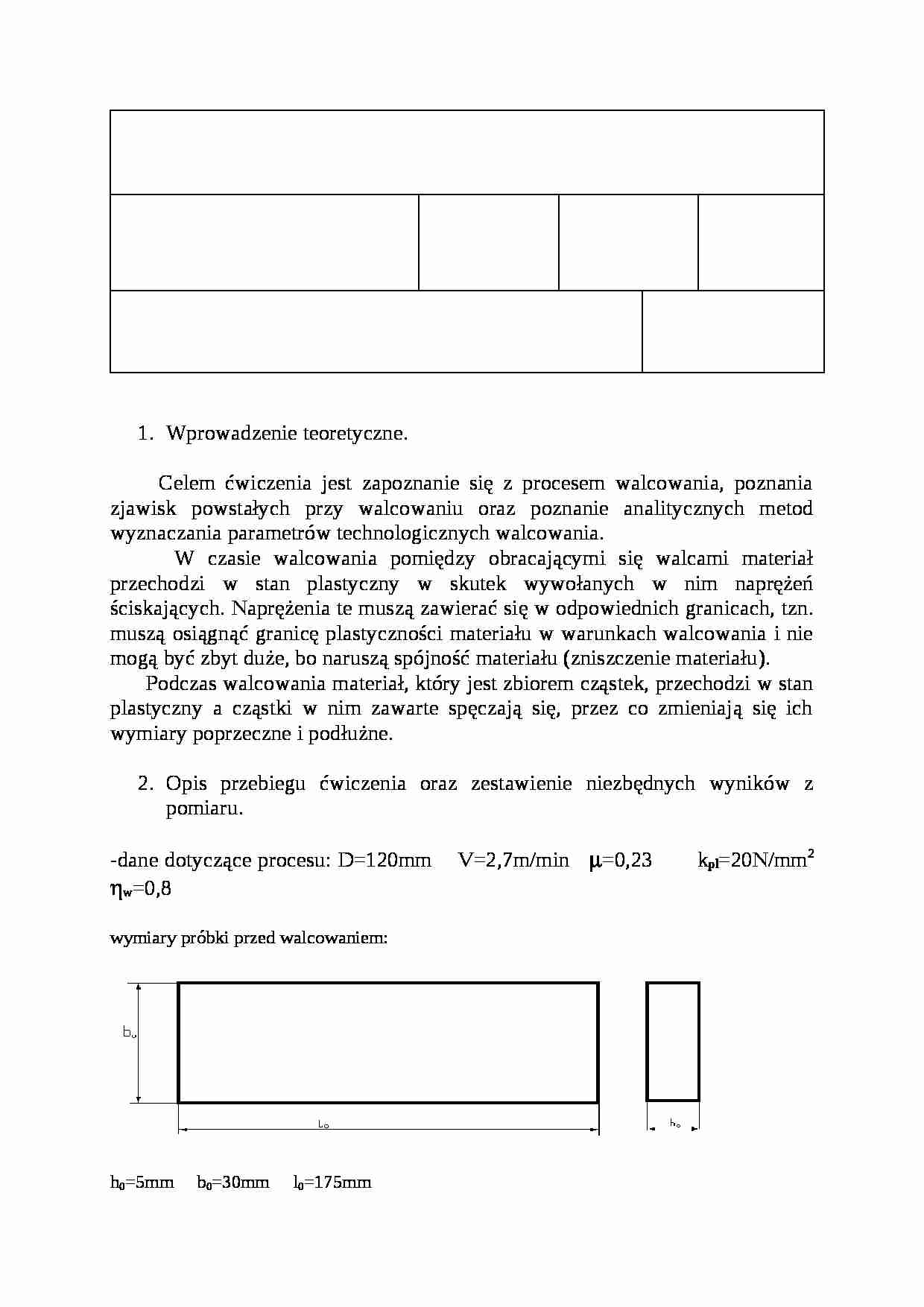 Walcowanie - omówienie - strona 1