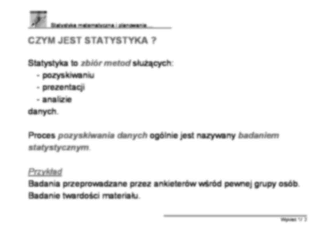Statystyka matematyczna i planowanie - Wykład 2 - strona 2