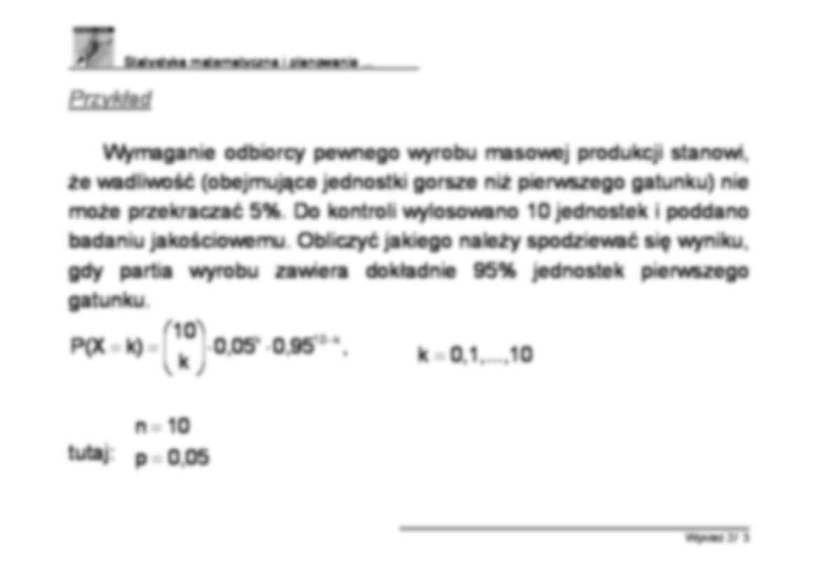 Statystyka matematyczna i planowanie - Wykład 3 - strona 3