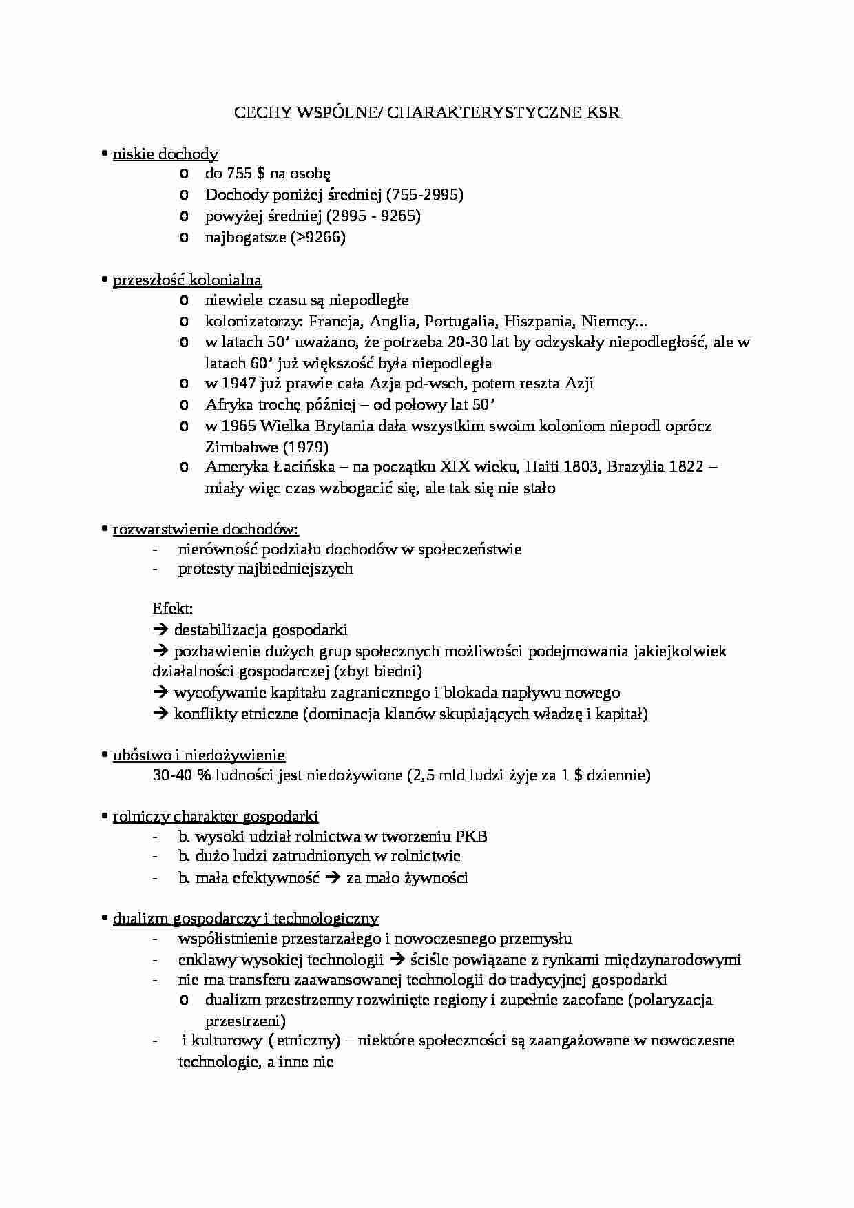 Cechy wspólne charakterystyczne KSR - strona 1