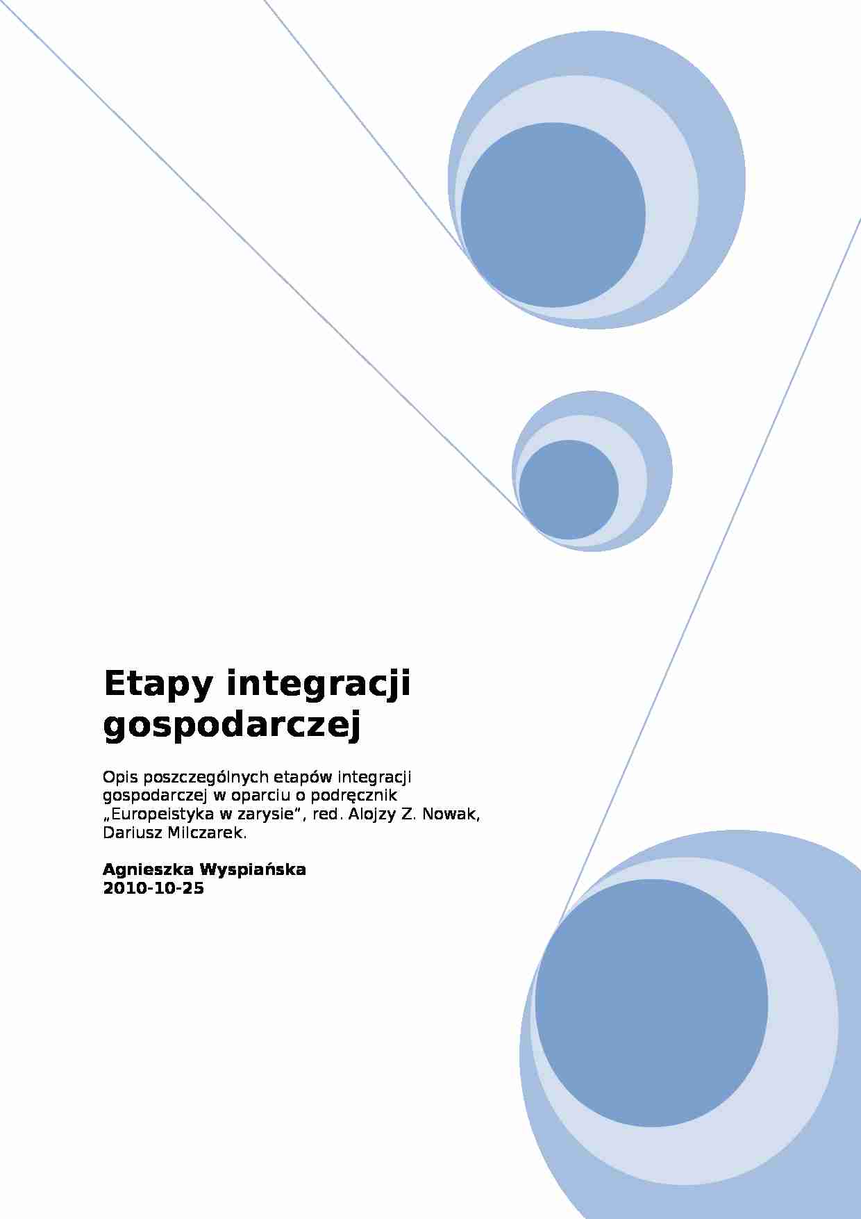 Etapy integracji gospodarczej - strona 1