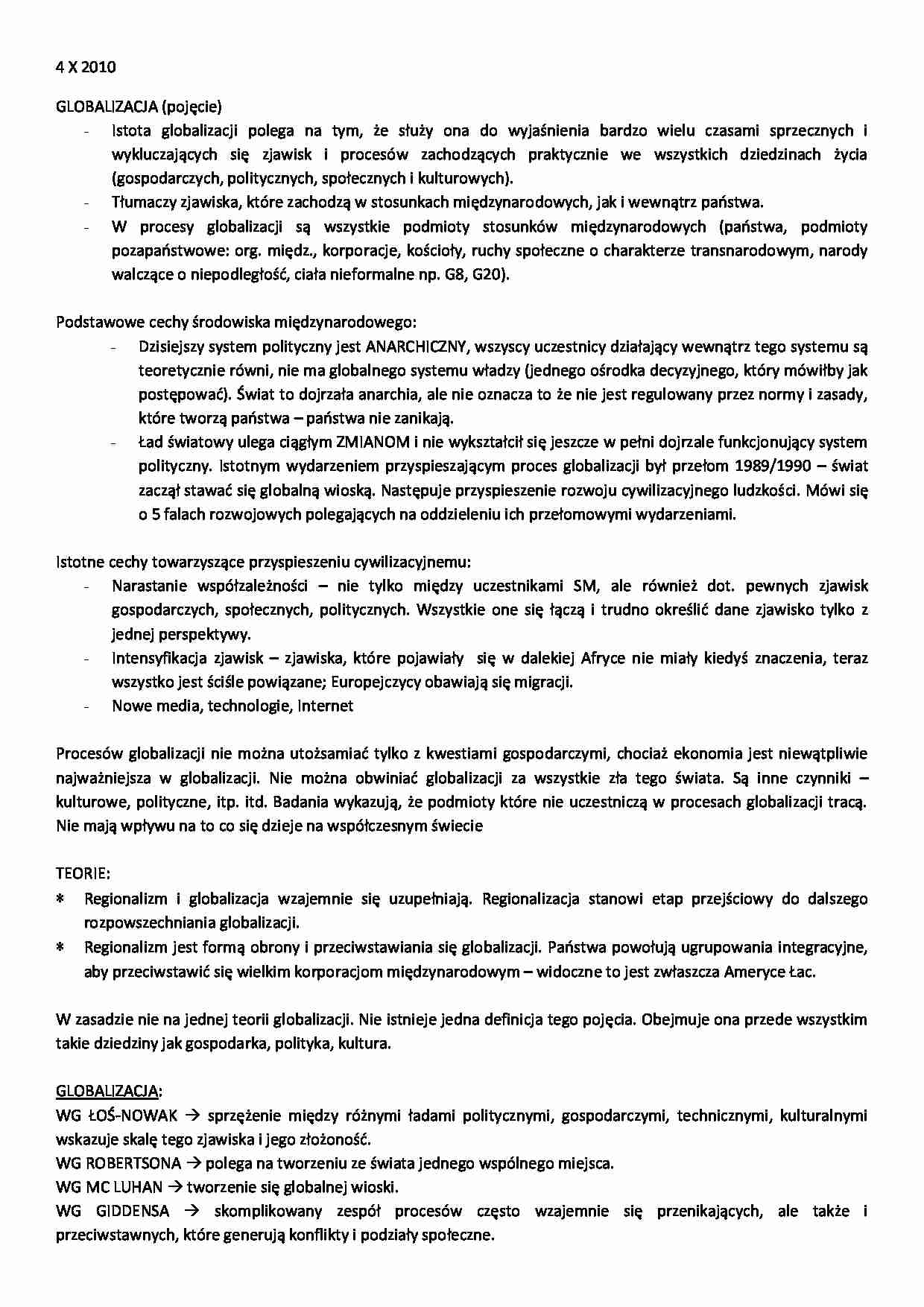 Globalizacja i regionalizacja - strona 1