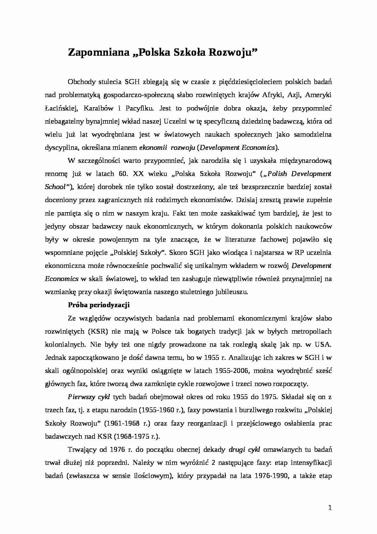 Polska szkoła rozwoju - strona 1