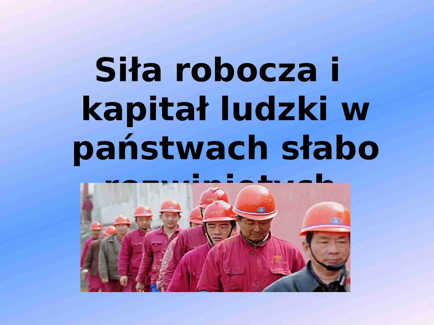 Siła robocza i kapitał ludzki w państwach słabo rozwiniętych - strona 1