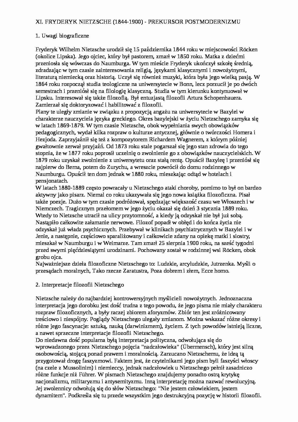 Fryderyk Nietzsche - strona 1