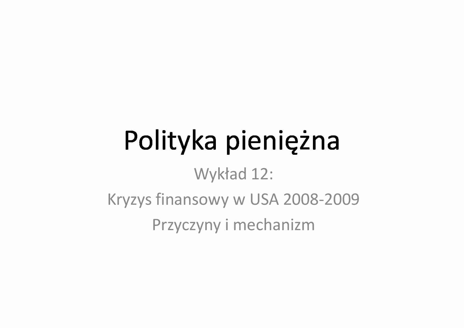 Kryzys finansowy - strona 1