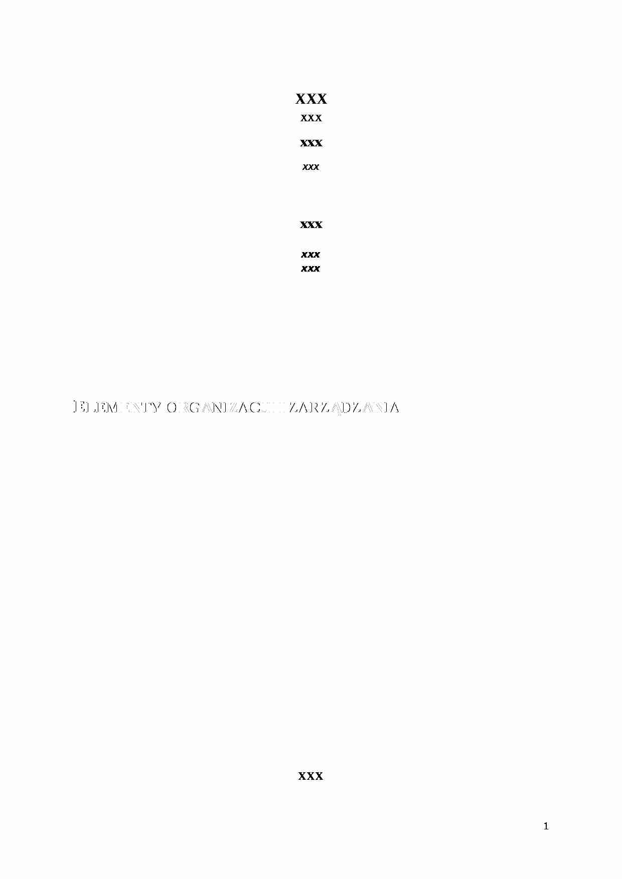 Elementy organizacji i zarządzania - strona 1