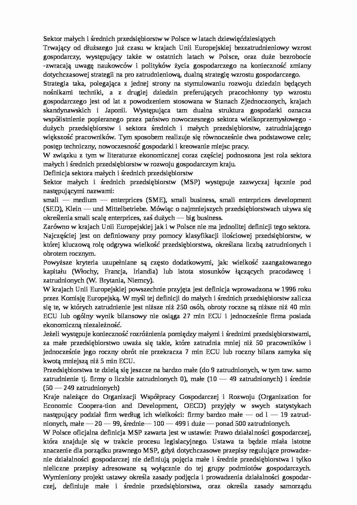 Małe i średnie przedsiębiorstwa - strona 1