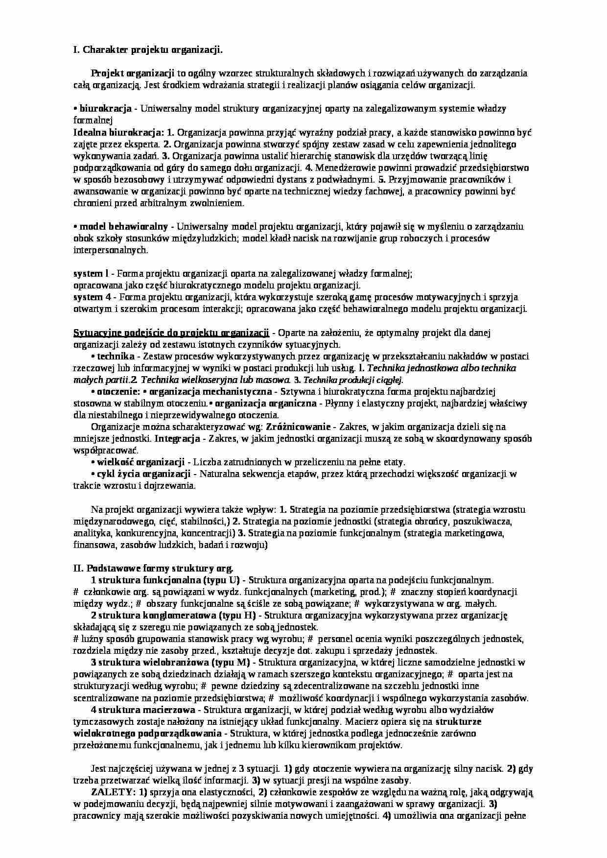 Projektowanie organizacji - strona 1