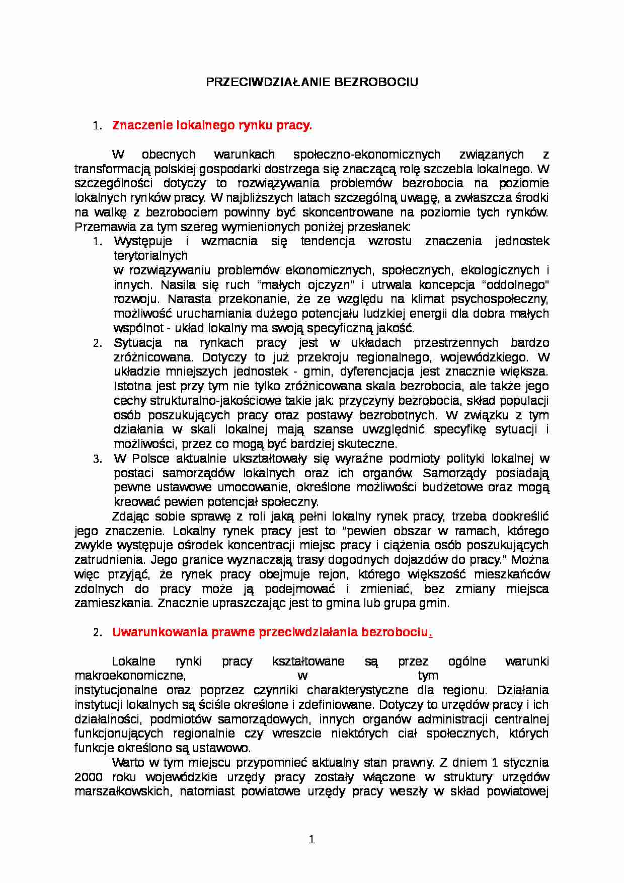 Przeciwdziałanie bezrobociu - strona 1
