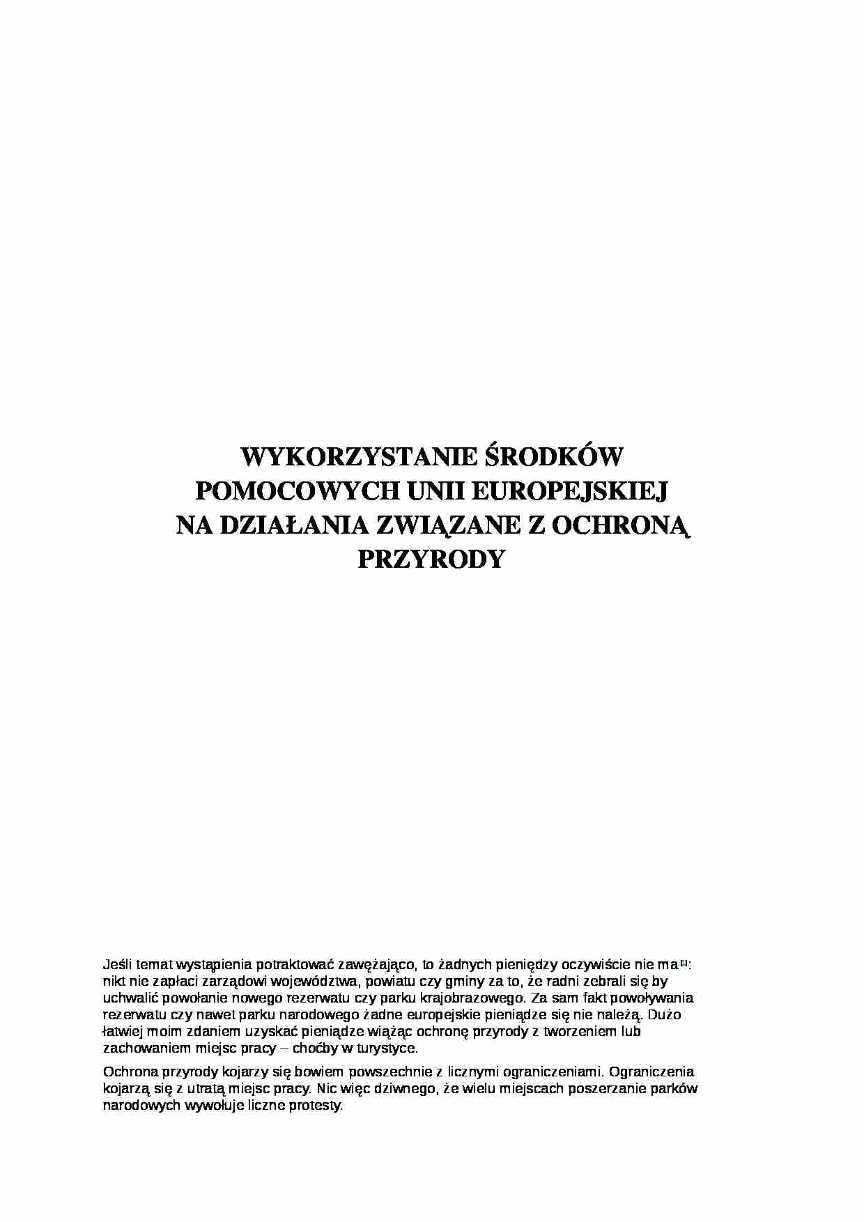 Wykorzystanie środków pomocowych UE - strona 1