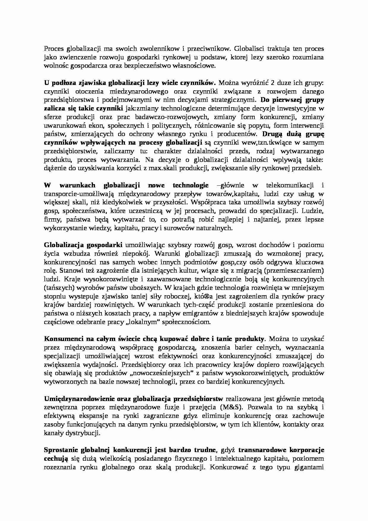 Proces globalizacji - strona 1