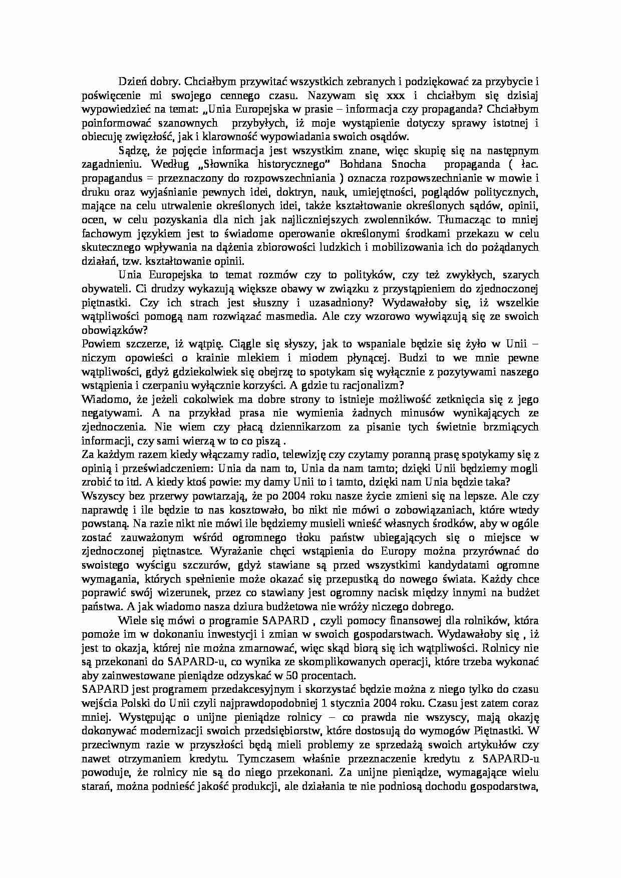 UE - reklama czy propaganda - strona 1