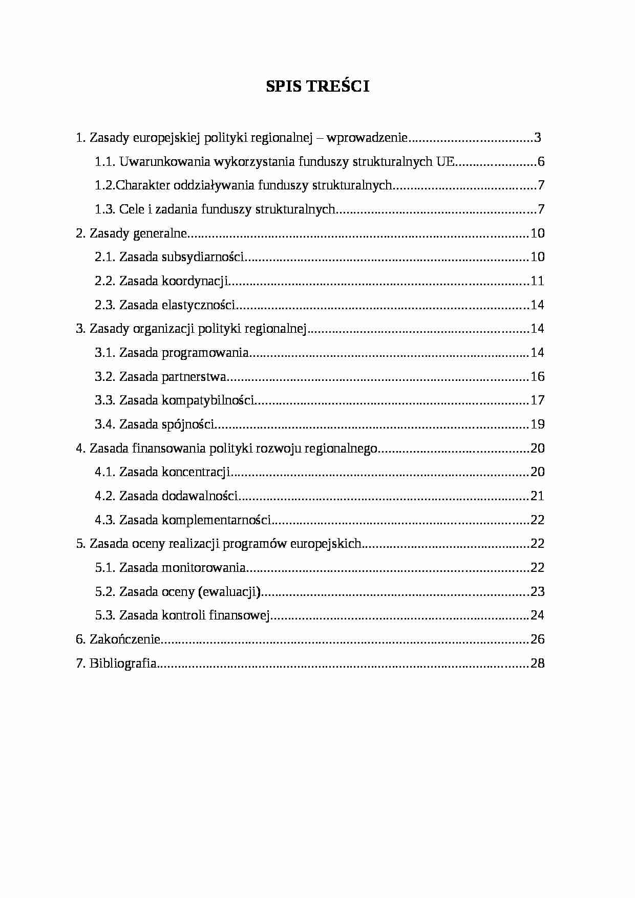 Zasady europejskiej polityki regionalnej - strona 1