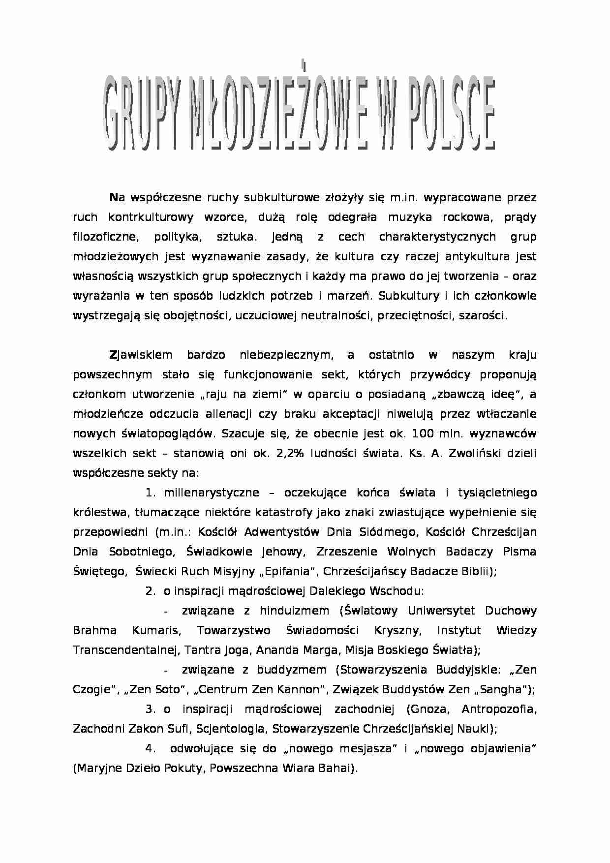 Grupy młodzieżowe w Polsce - strona 1