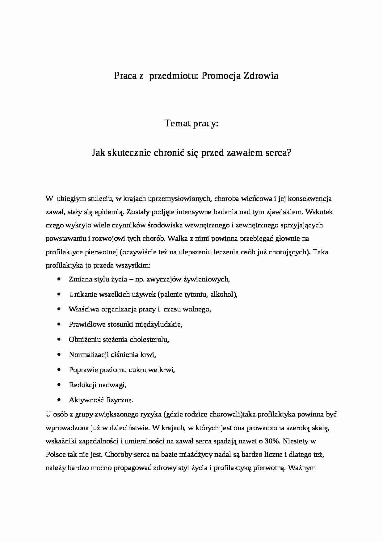 Skuteczna ochrona przed zawałem serca - strona 1