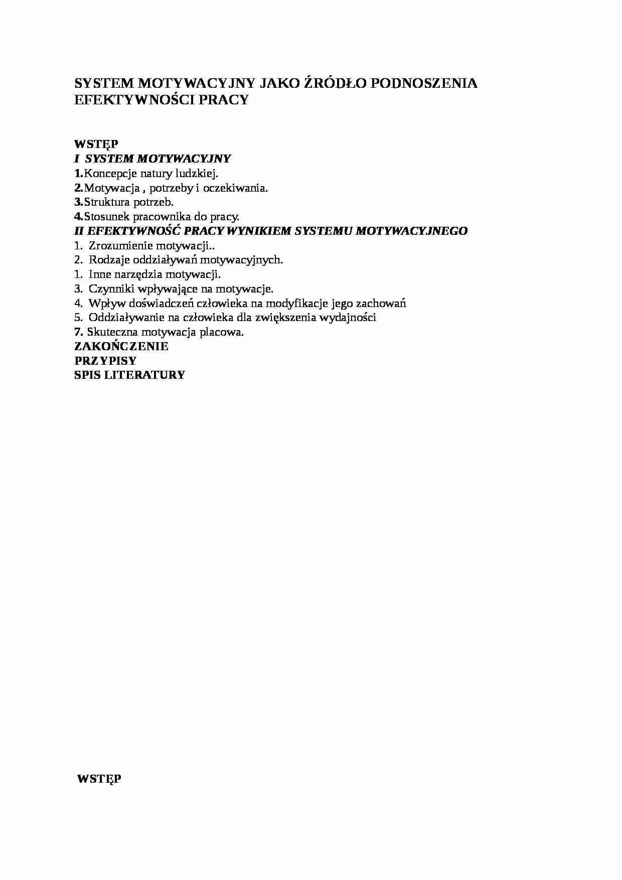 System motywacyjny - strona 1