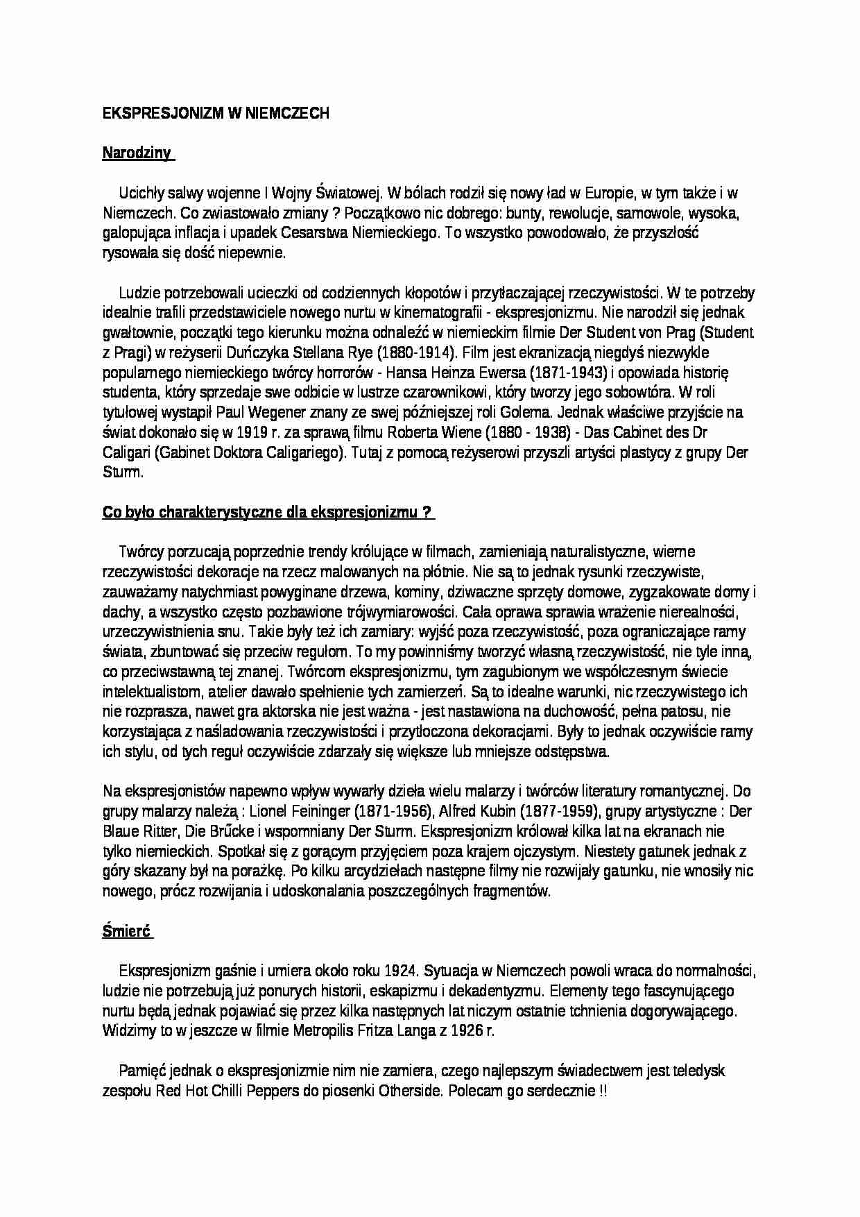 Ekspresjonizm w Niemczech - strona 1