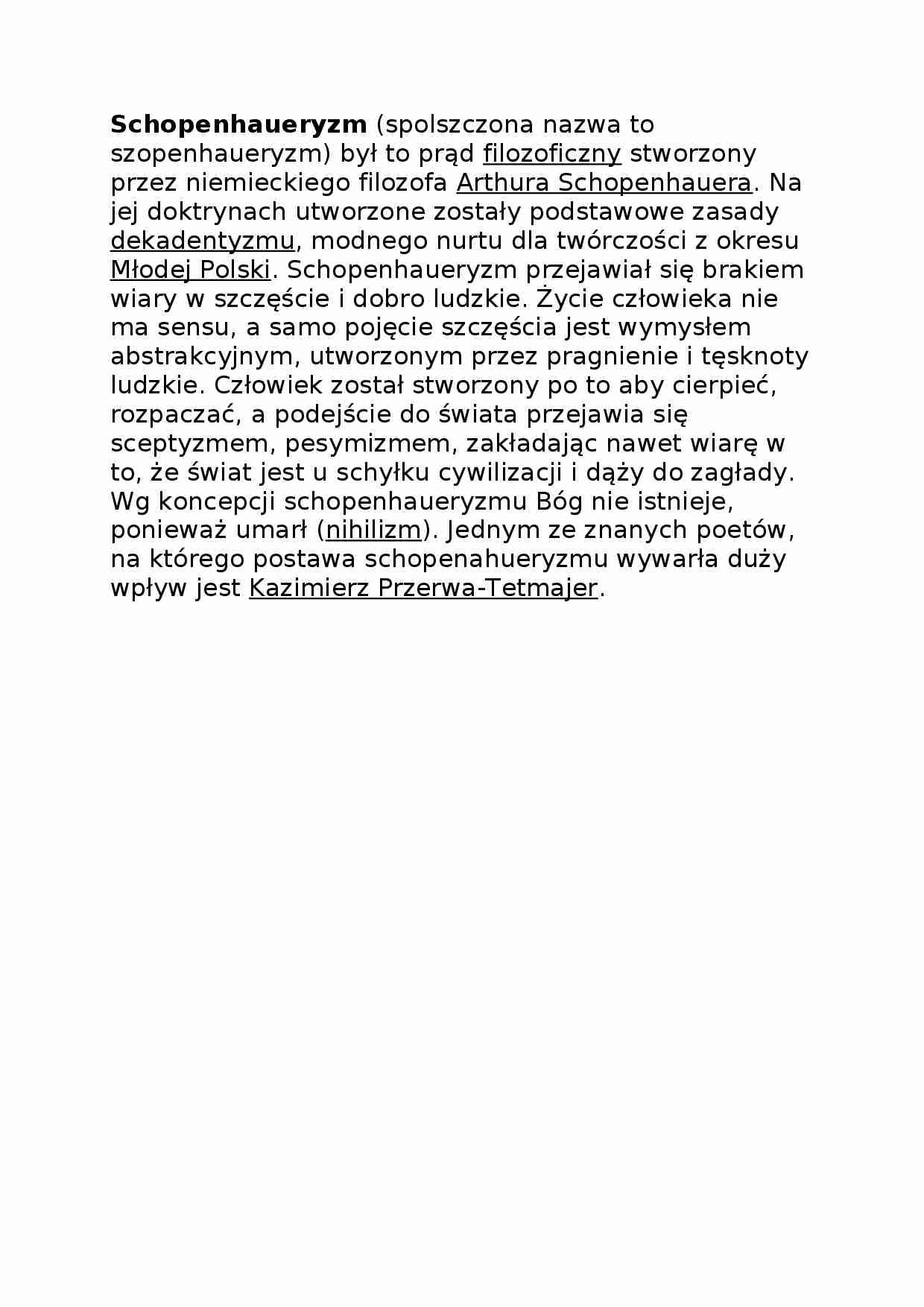 Schopenhaueryzm - strona 1