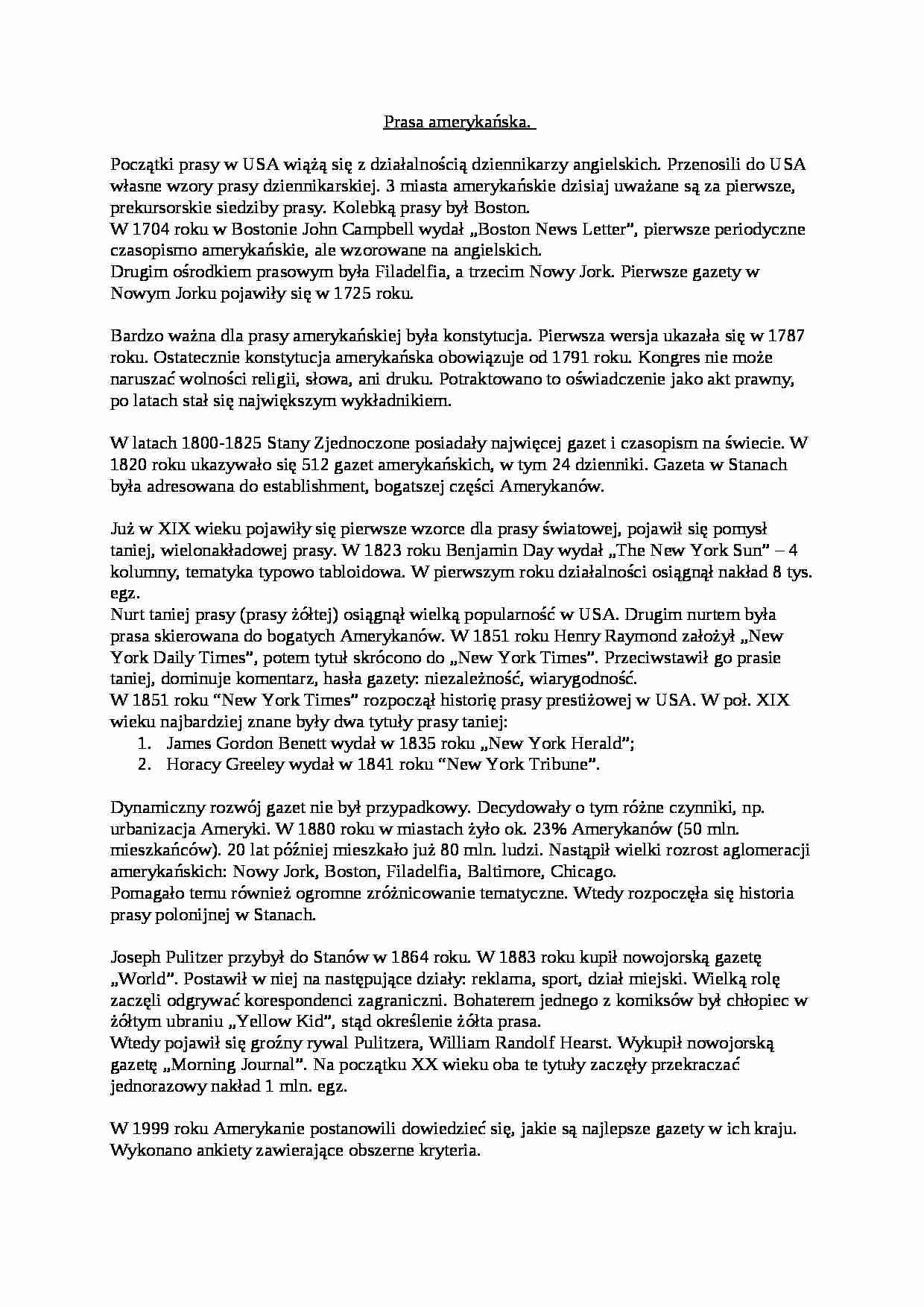 Prasa amerykańska. - strona 1