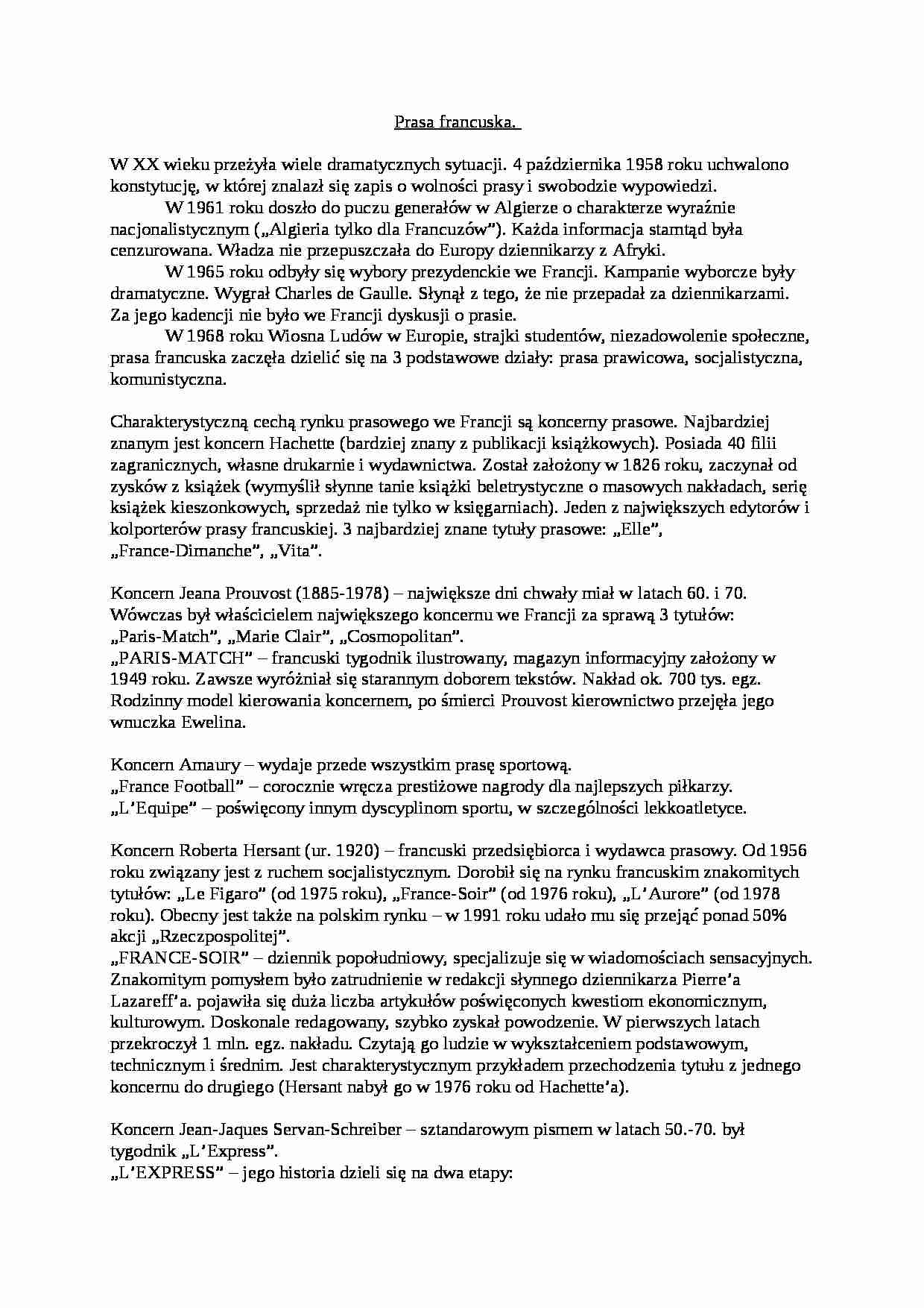 Prasa francuska. - strona 1