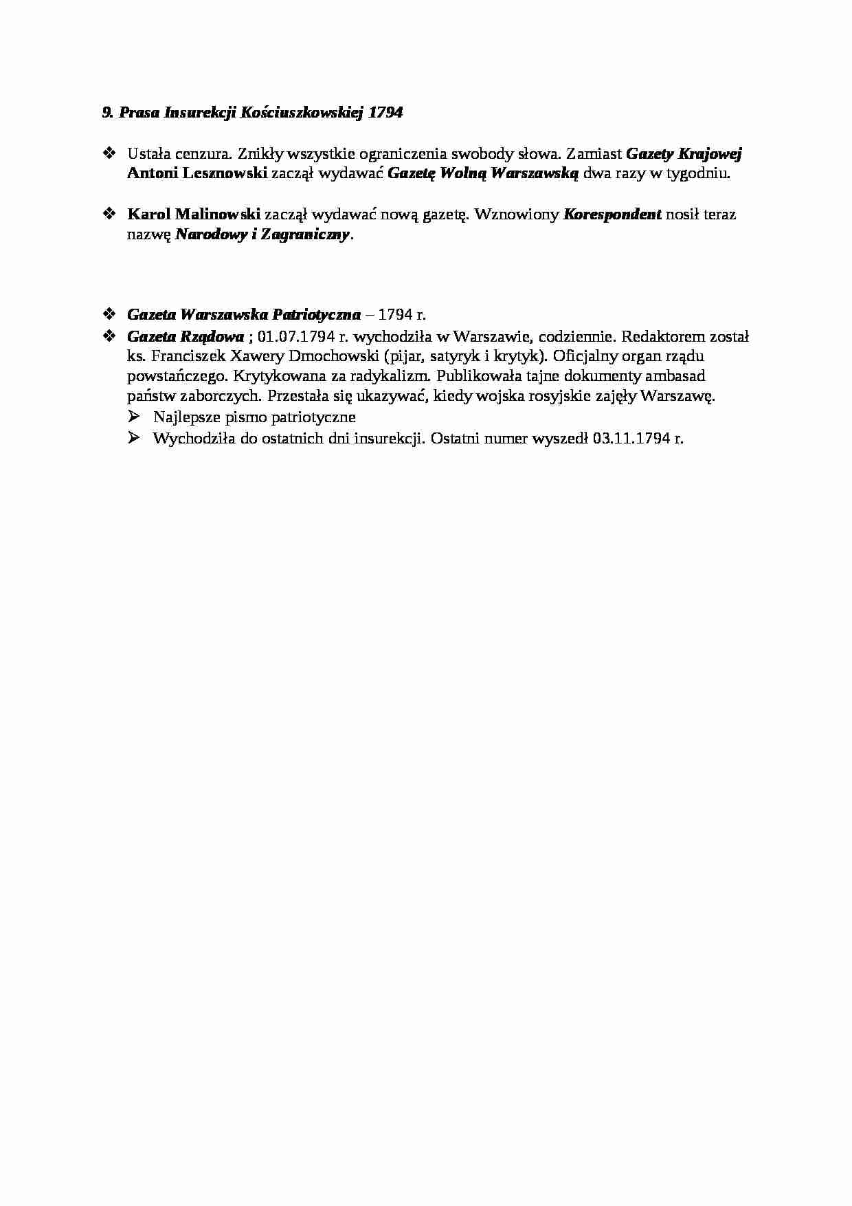 Prasa Insurekcji Kościuszkowskiej - strona 1