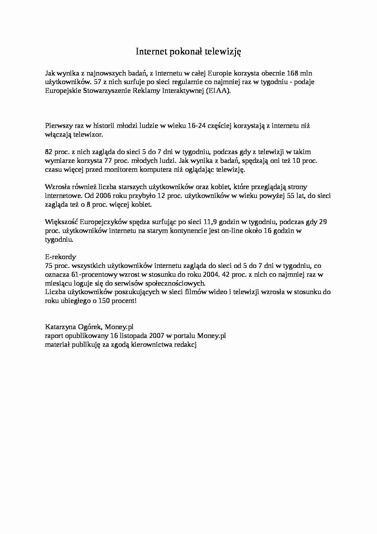 RTadia i TV,Internet pokonał telewizję - strona 1