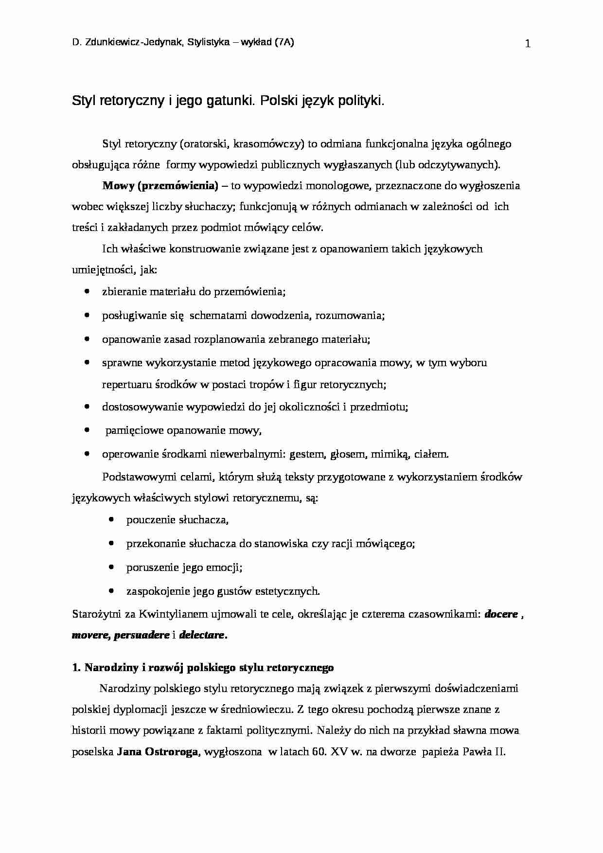 Styl retoryczny - strona 1