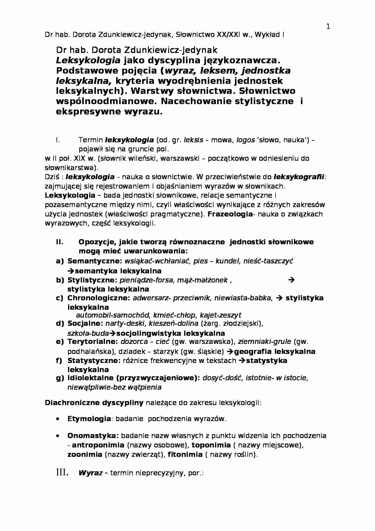 Wykład 4 - strona 1